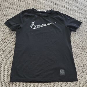 Nike Pro Black Tee with White Swoosh